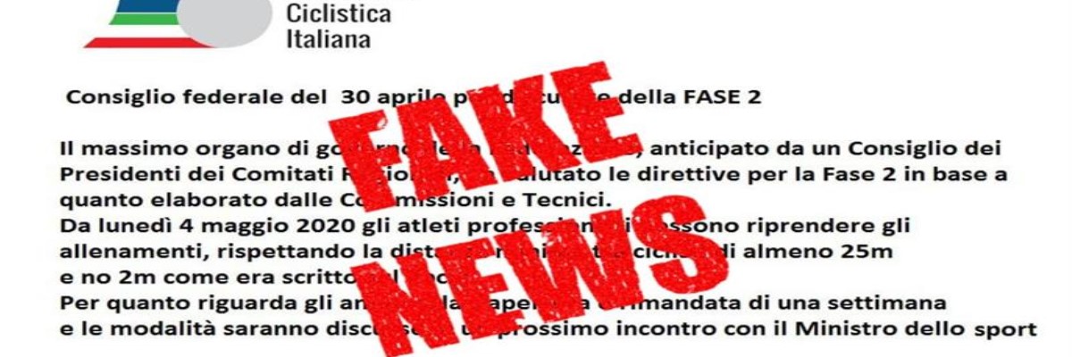 Social Network. Fake-news Sulla Ripresa Degli Allenamenti. La FCI Precisa